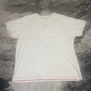 Y2K Southern Thread Mens XL‎ Short Sleeve Graphic T Shirt White Logo 100% Cotton